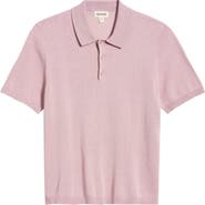 Open Edit Solid Cotton Blend Polo Sweater