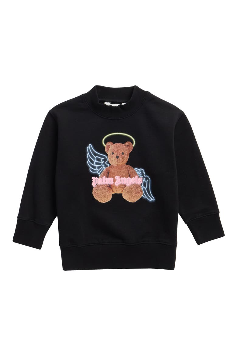 Kids' Bear Angel Graphic Sweatshirt, Main, color, BLACK - BROWN
