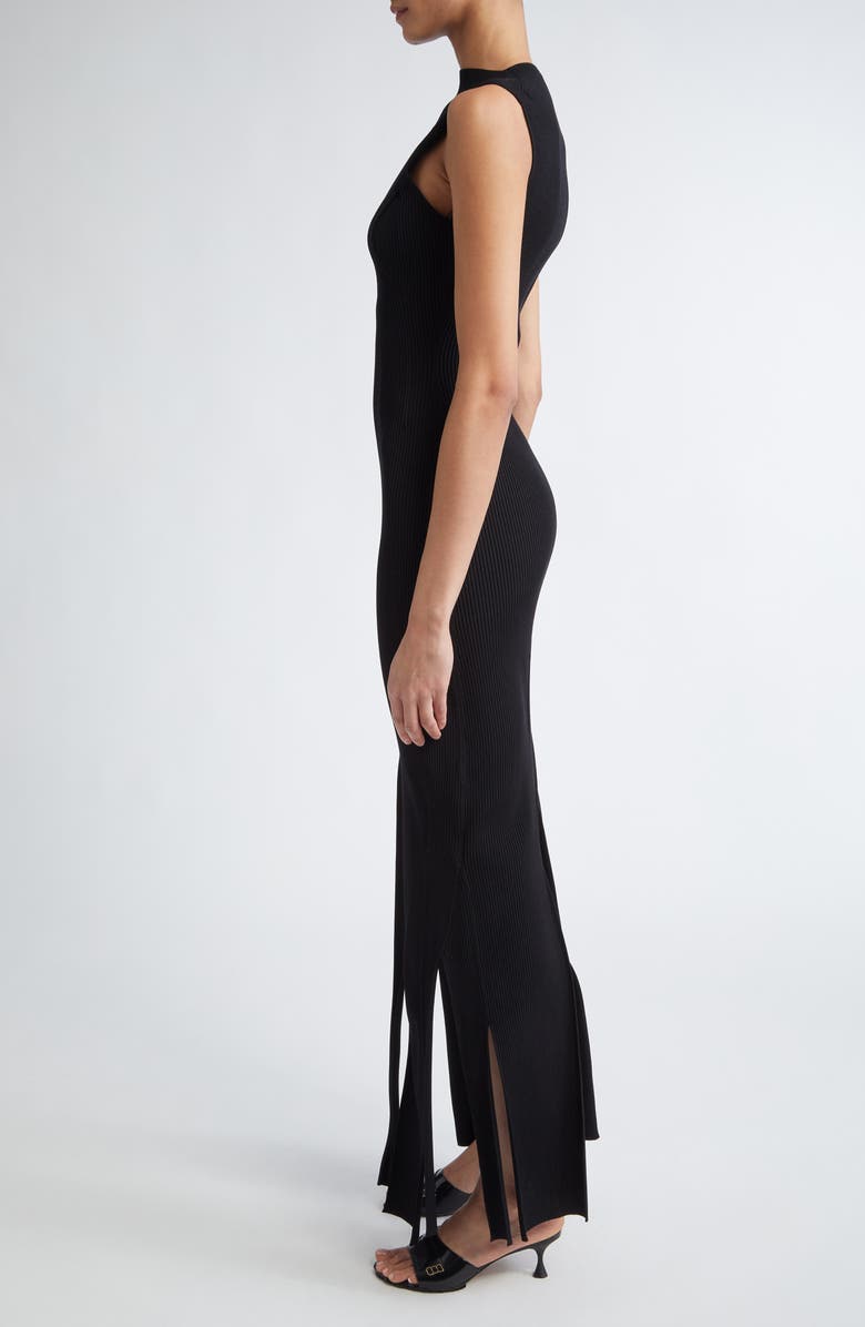 Victoria Beckham Braided Detail Sleeveless Rib Knit Dress, Alternate, color, 