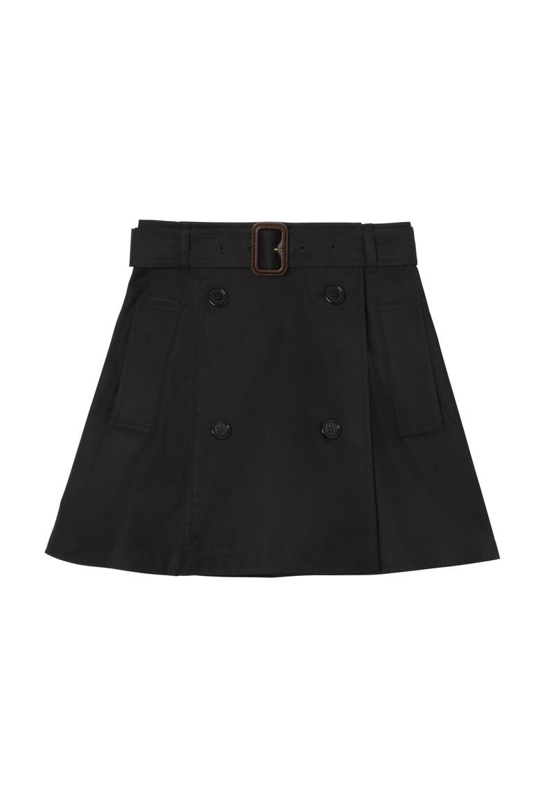 Cotton Trench Skirt, Main, color, Black