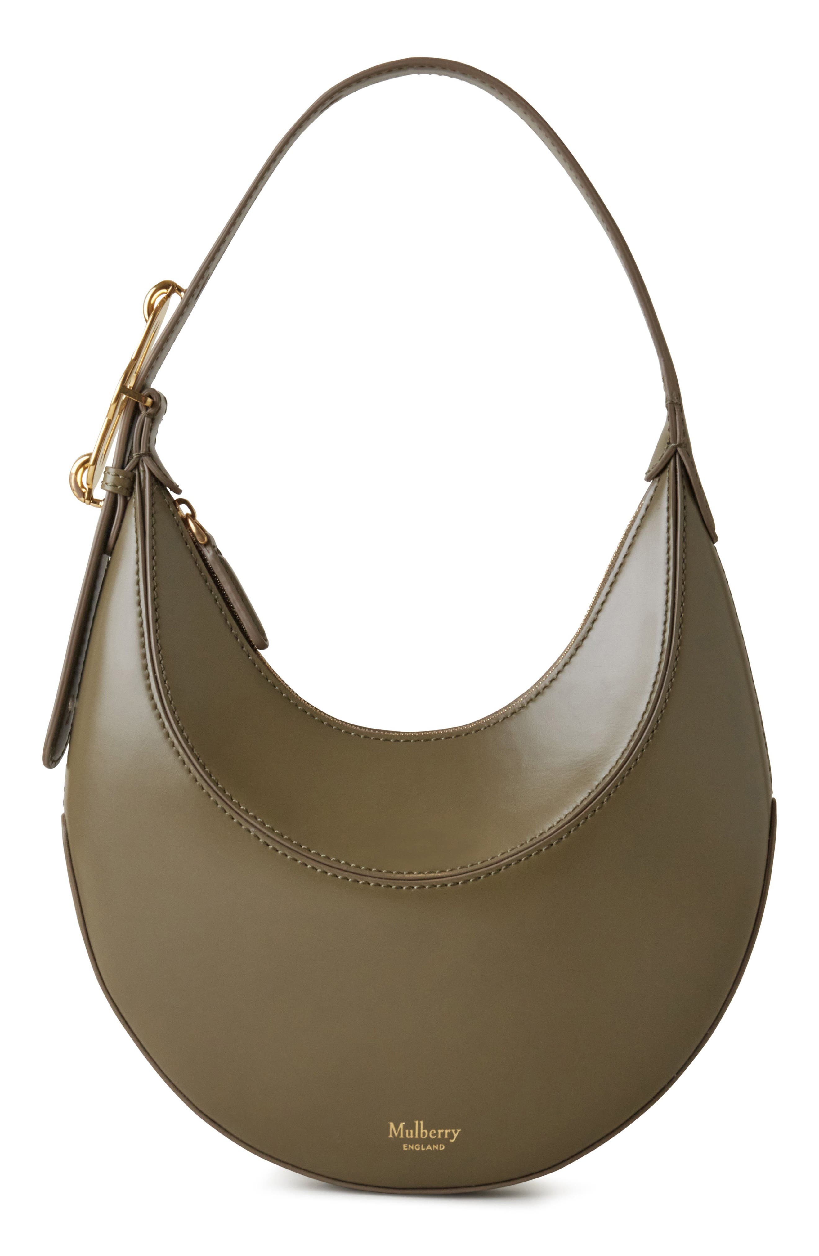 Mulberry Mini Pimlico Super Lux Leather Hobo Bag, Main, color, Linen Green