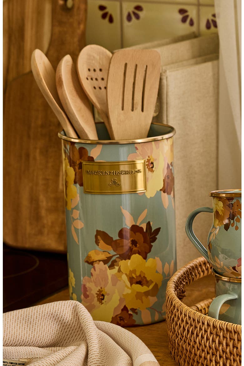 Wild Rose Slate Utensil Holder, Alternate, color, BLUE