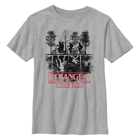 Boy's Stranger Things Biking in Upside Down  Graphic T-Shirt