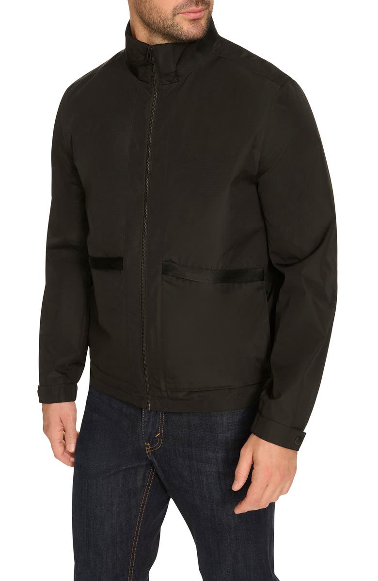 Cole Haan Packable Rain Jacket, Main, color, Black