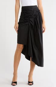 SUGARLIPS Belen Ruched Asymmetric Maxi Skirt