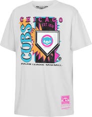 Mitchell & Ness Youth Mitchell & Ness White Chicago Cubs Cooperstown Neon Field Shock T-Shirt