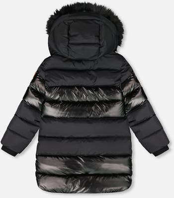 Long Metallic Puffy Winter Coat