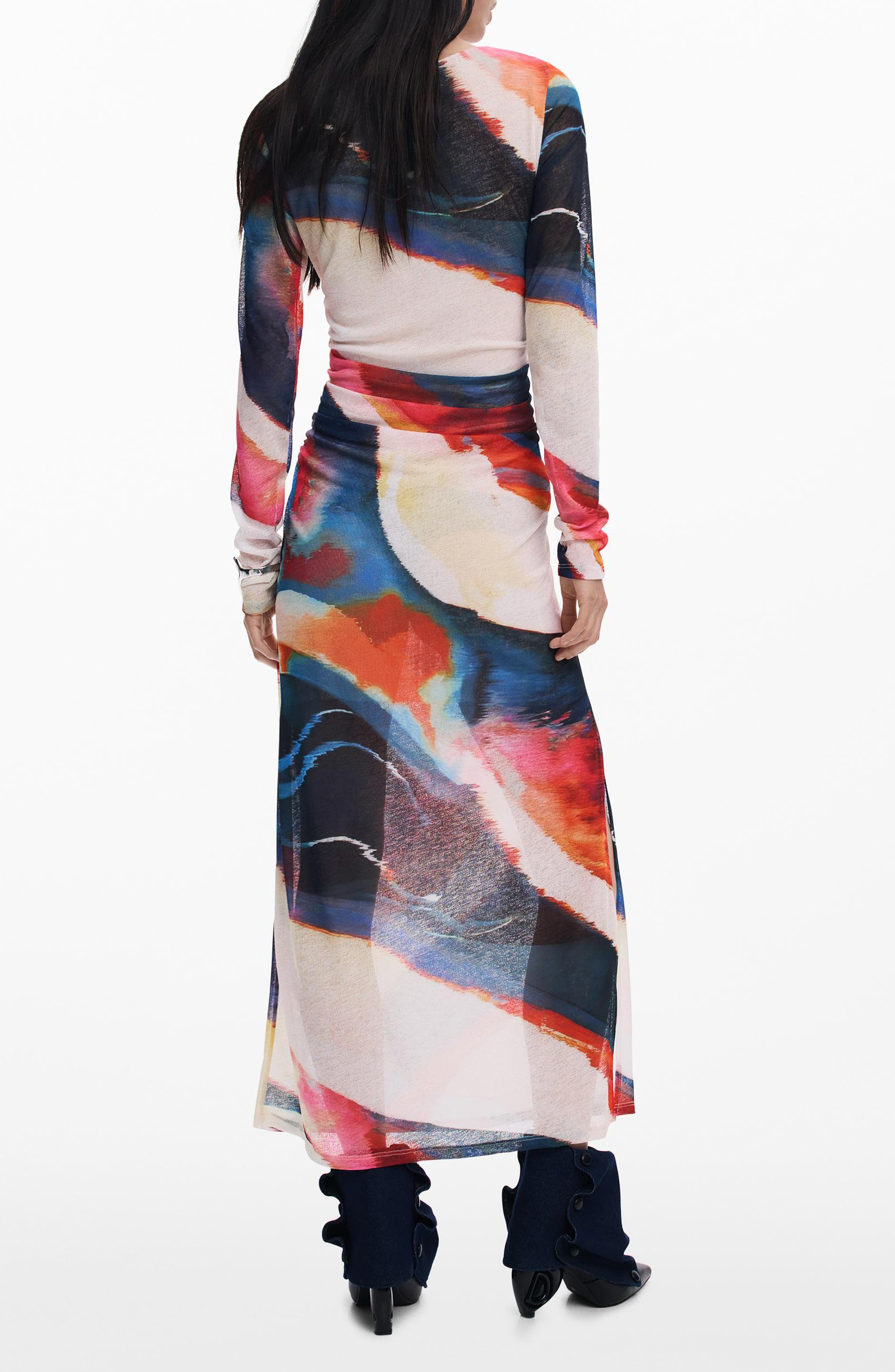 Long Sleeve Abstract Dress - image 2
