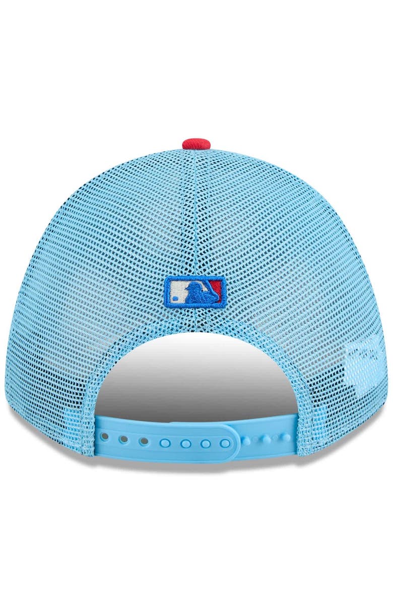 New Era Men's New Era Light Blue/Red Arizona Diamondbacks 2025 Fourth of July 9FORTY A-Frame M-Crown Adjustable Trucker Hat, Alternate, color, 