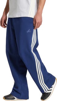 adidas Kit 3-Stripes Wide Leg French Terry Pants