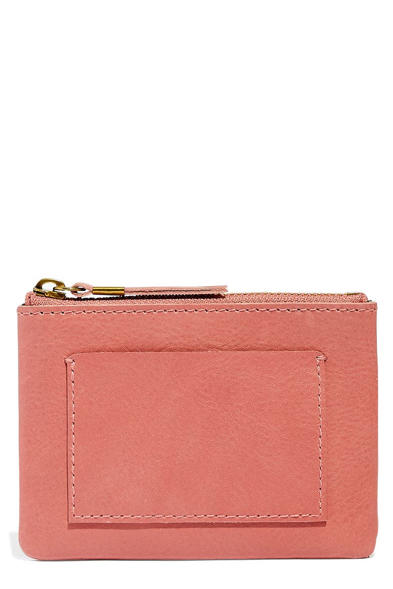 Leather Pocket Pouch Wallet, Main, color, VINTAGE QUARTZ