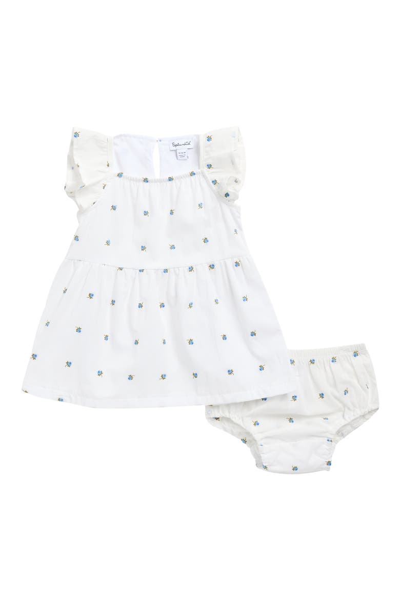Fresh Floral Dress & Bloomers, Main, color, WHITE