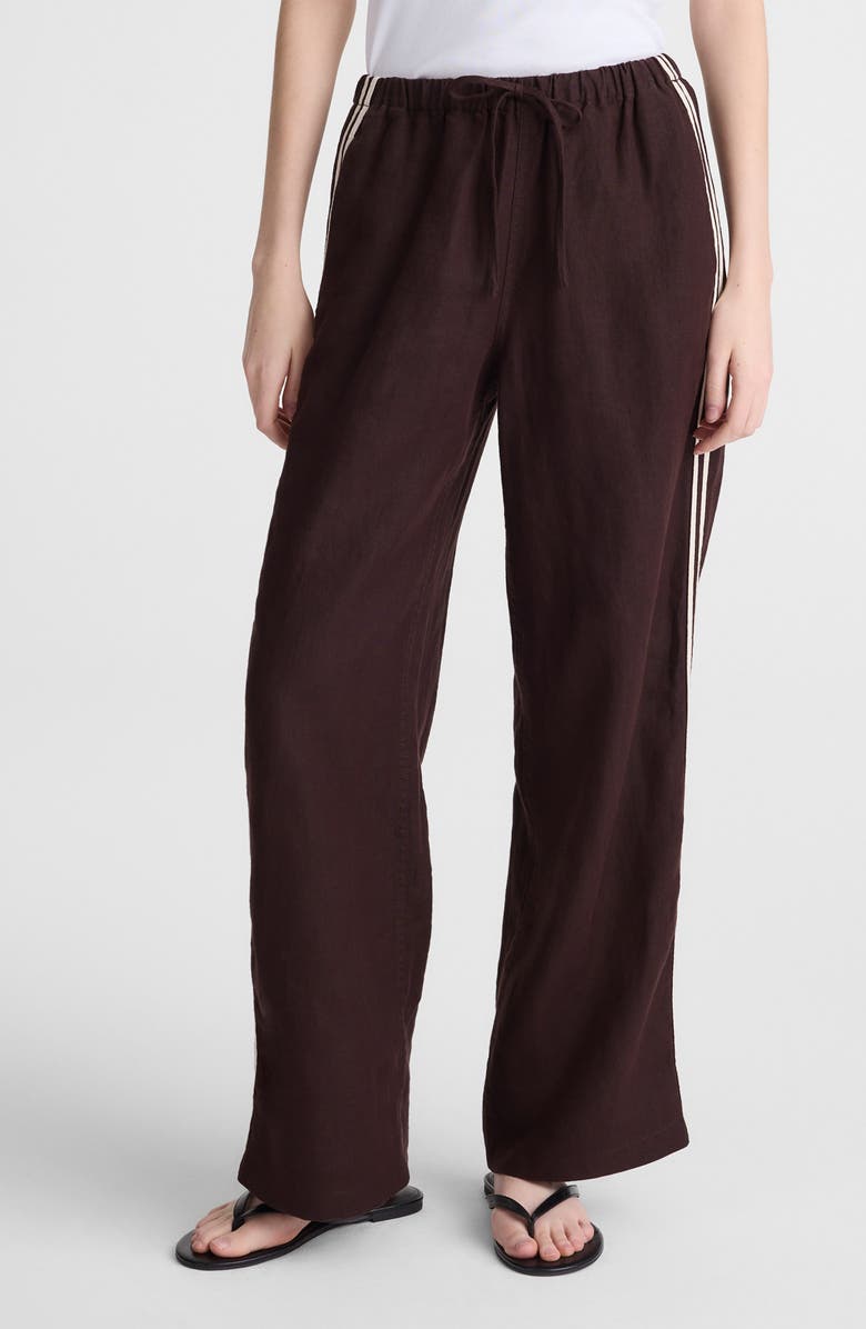 Madewell Pull-On Linen Pants, Main, color, Cocoa