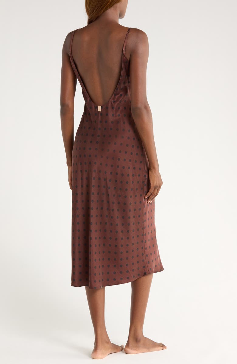 Lunya Washable Silk Slipdress Nightgown, Alternate, color, Chocolate Ellipses