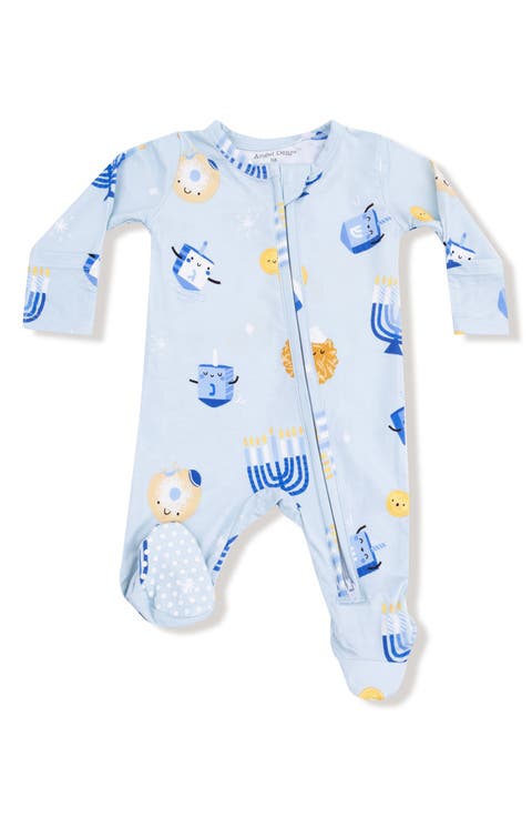 Hanukkah Print Zip Footie (Baby)