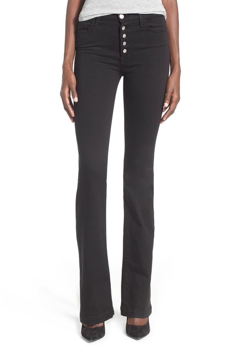 'Maria' High Rise Flare Jeans, Main, color, SERIOUSLY BLACK