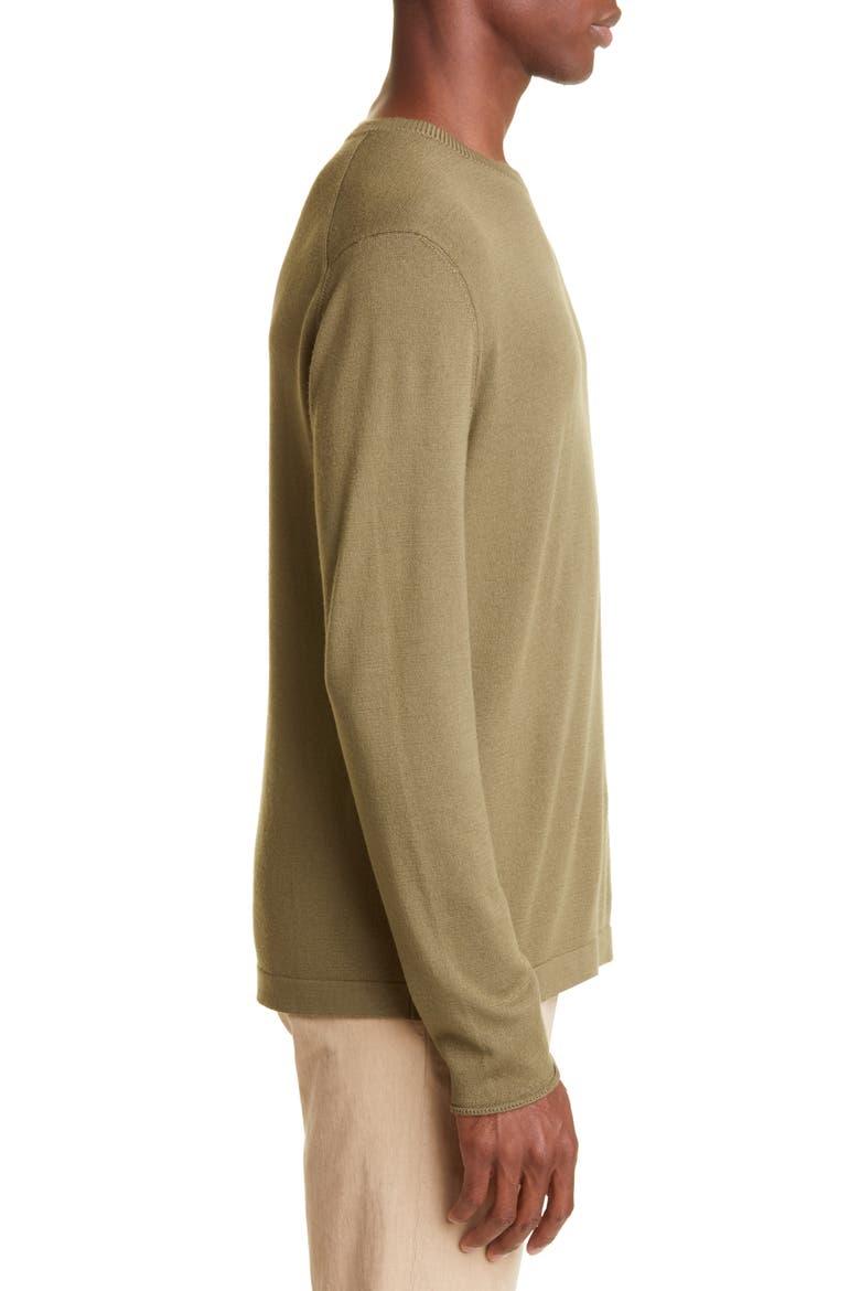 Crewneck Wool Sweater, Alternate, color, MILITARE