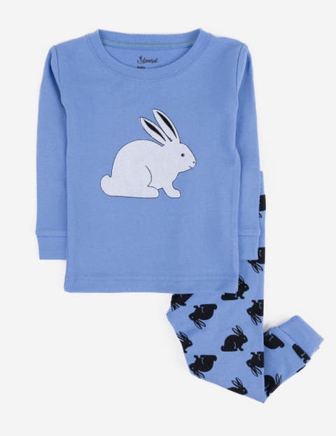 Kids Two-Piece Cotton Easter Matching Family Pajamas, Bunny Prints (Toddler, Little Kid & Big Kid)