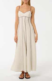 Ever New Roma Contrast Piping Midi Dress
