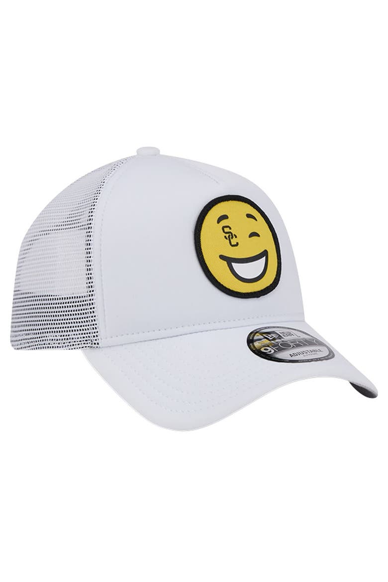 Men's New Era White USC Trojans Wink Foam Trucker Adjustable Hat, Alternate, color, White