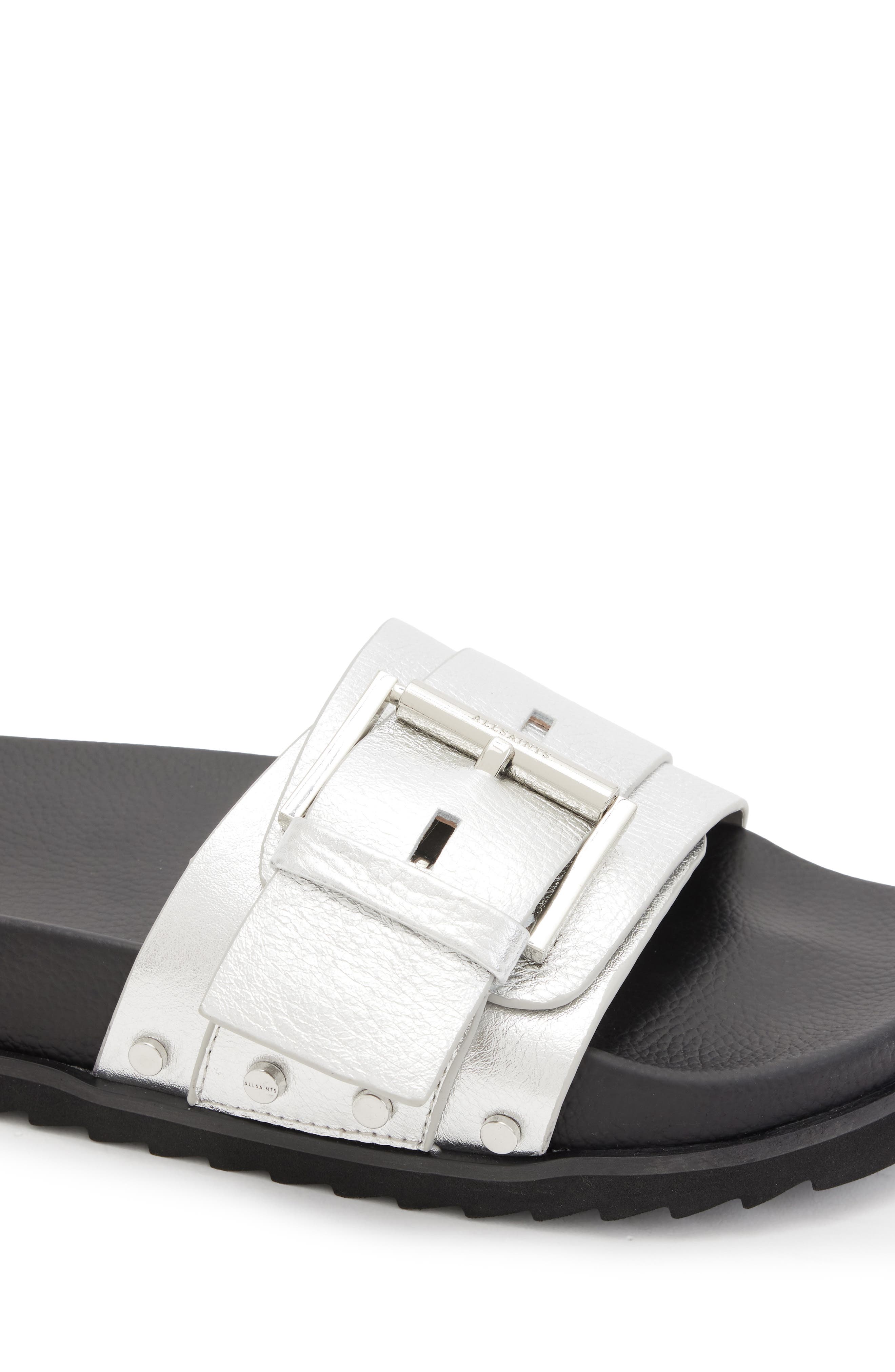 AllSaints Ellie Stud Slide Sandal, Alternate, color, 