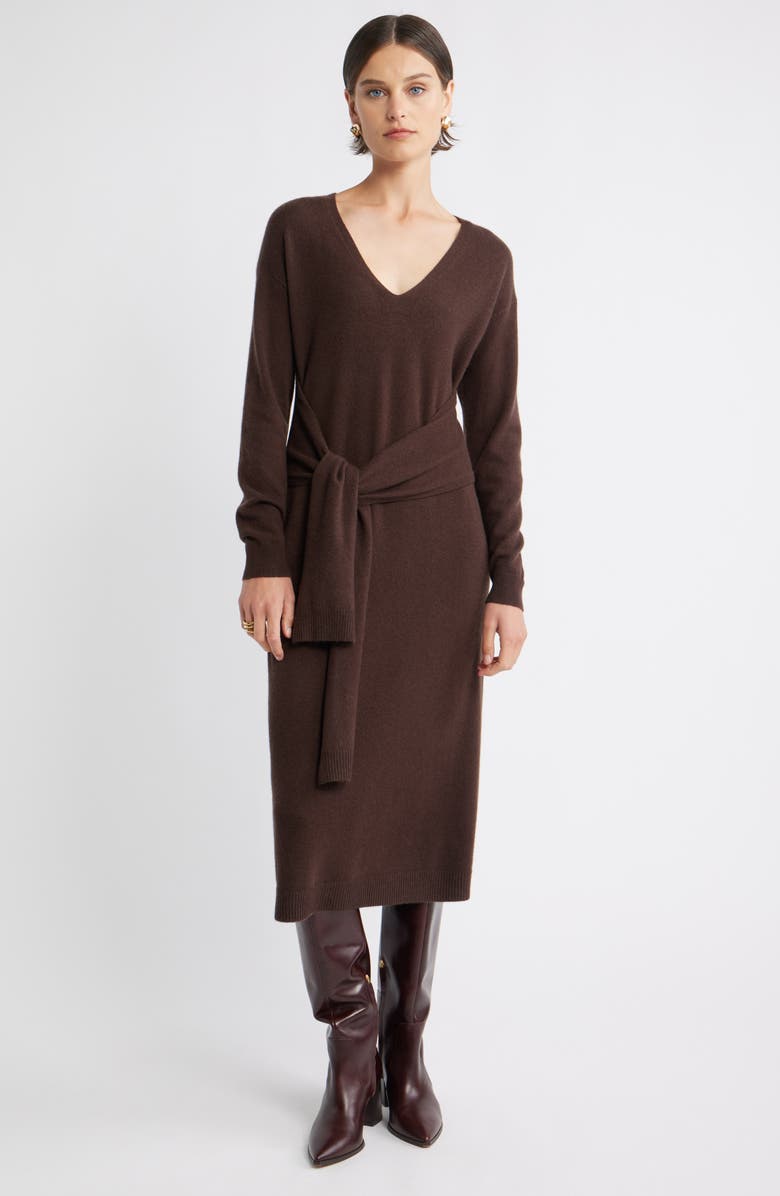 Nordstrom Long Sleeve Wool & Cashmere Blend Sweater Dress, Main, color, 