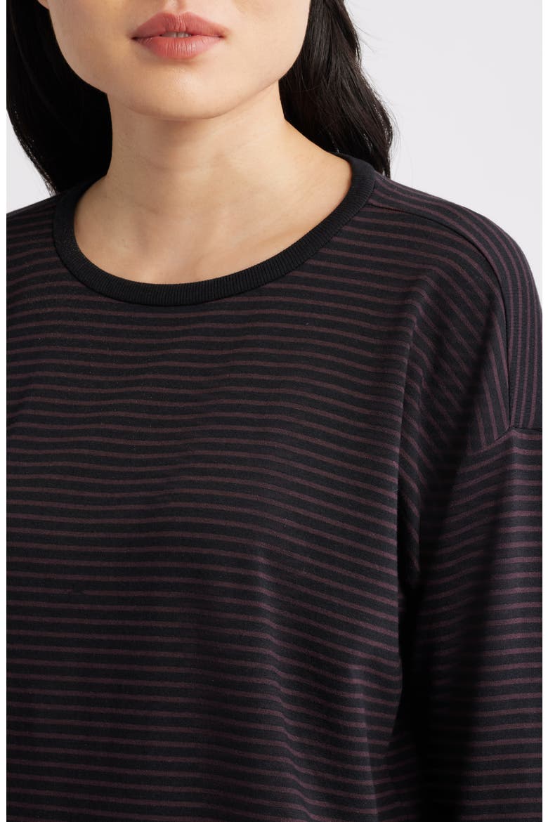 Stripe Long Sleeve Top, Alternate, color, CASSIS