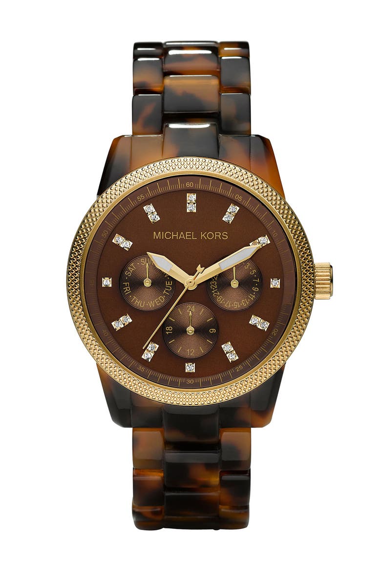 Michael Kors 'Jet Set' Bracelet Watch, 38mm, Main, color, TORTOISE