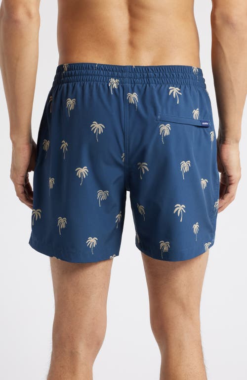 Chubbies Midnight Palms 5.5-inch Swim Trunks In Navy