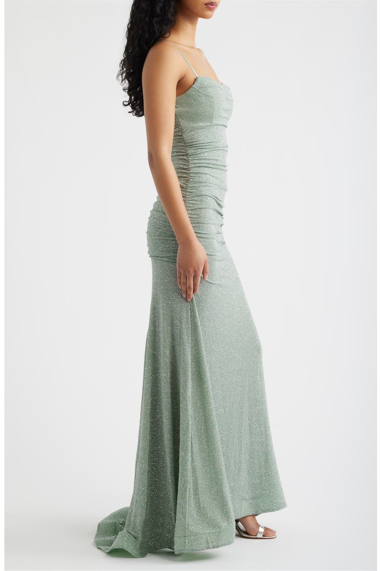 Glitter Mermaid Gown, Alternate, color, SAGE