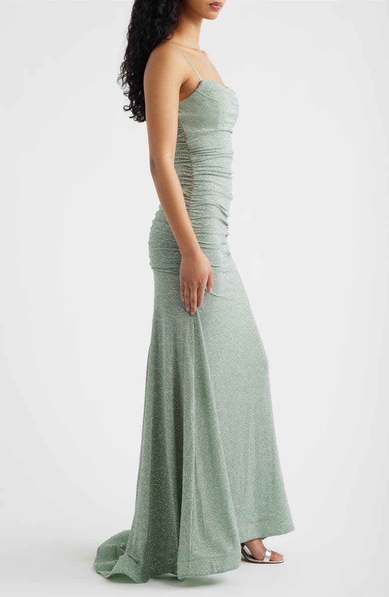 Emerald Sundae Glitter Mermaid Gown, Alternate, color, Sage