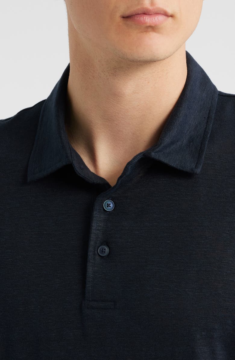 BOSS x Beckham Parris Linen Polo, Alternate, color, Dark Blue