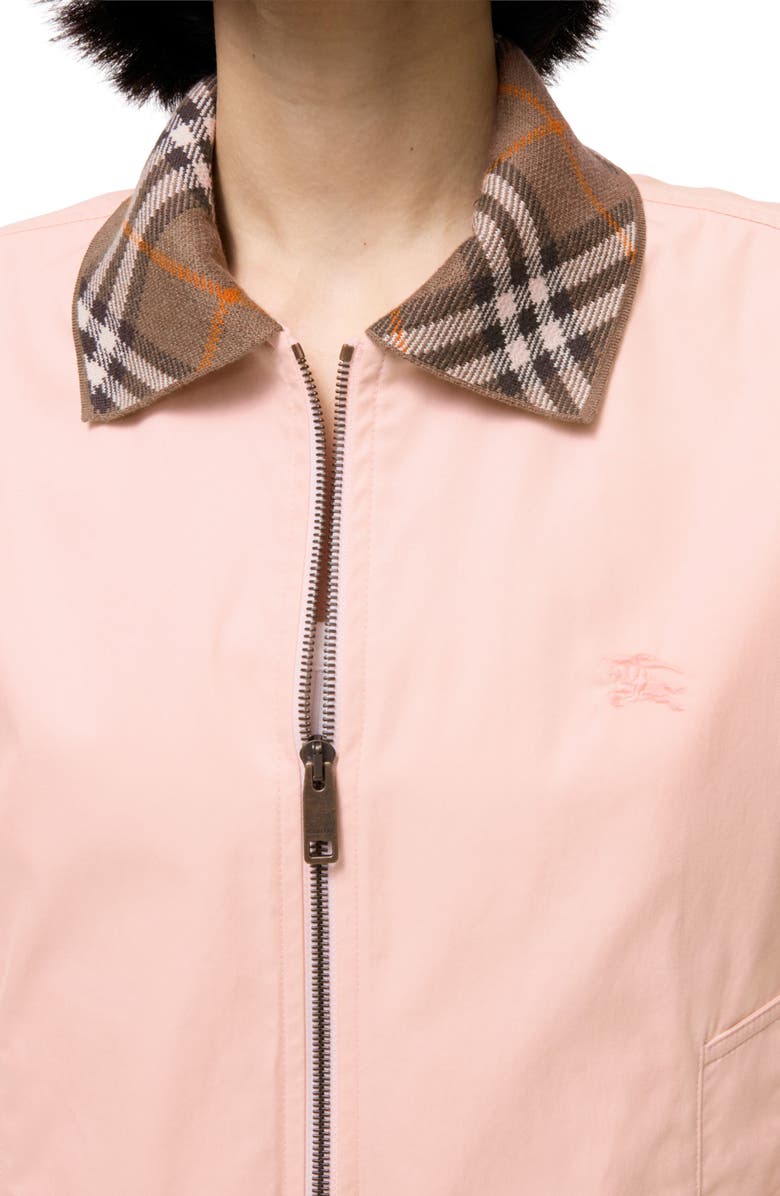 Burberry Hayfield Crop Cotton Tropical Gabardine Jacket, Alternate, color, Compact Pink
