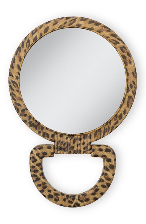 Dual-Sided Hanging Handheld Mirror in Soft-Touch