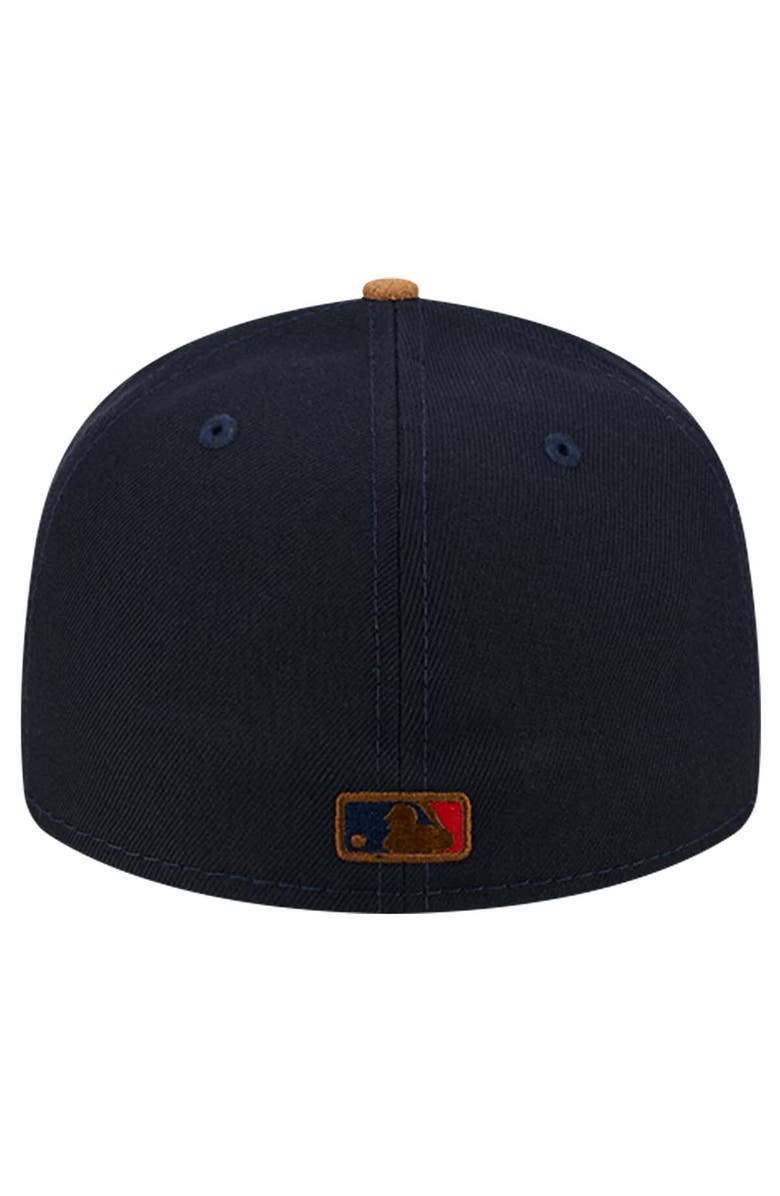 New Era Men's New Era Navy Boston Red Sox Team Suede Visor Low Profile 59FIFTY Fitted Hat, Alternate, color, Navy