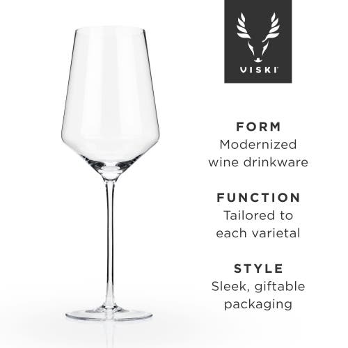 Viski Raye Crystal 3-piece Angled Bordeaux Decanter And Wine Glass Set In Clear