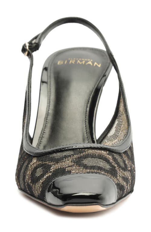 Alexandre Birman Olivia Animal-print Lace-leather Slingback Pumps In Black