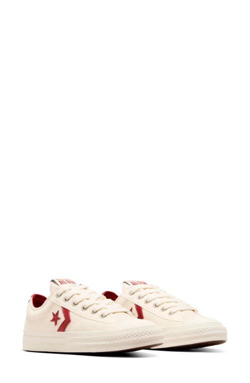 Converse Star Player 76 Oxford Sneaker In Egret/egret/park Red