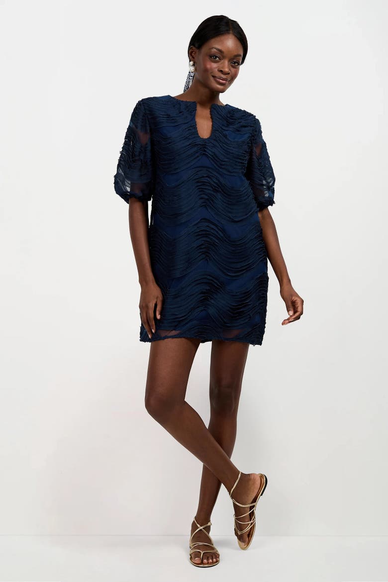 Torchino Organza Mini Dress, Alternate, color, Ink