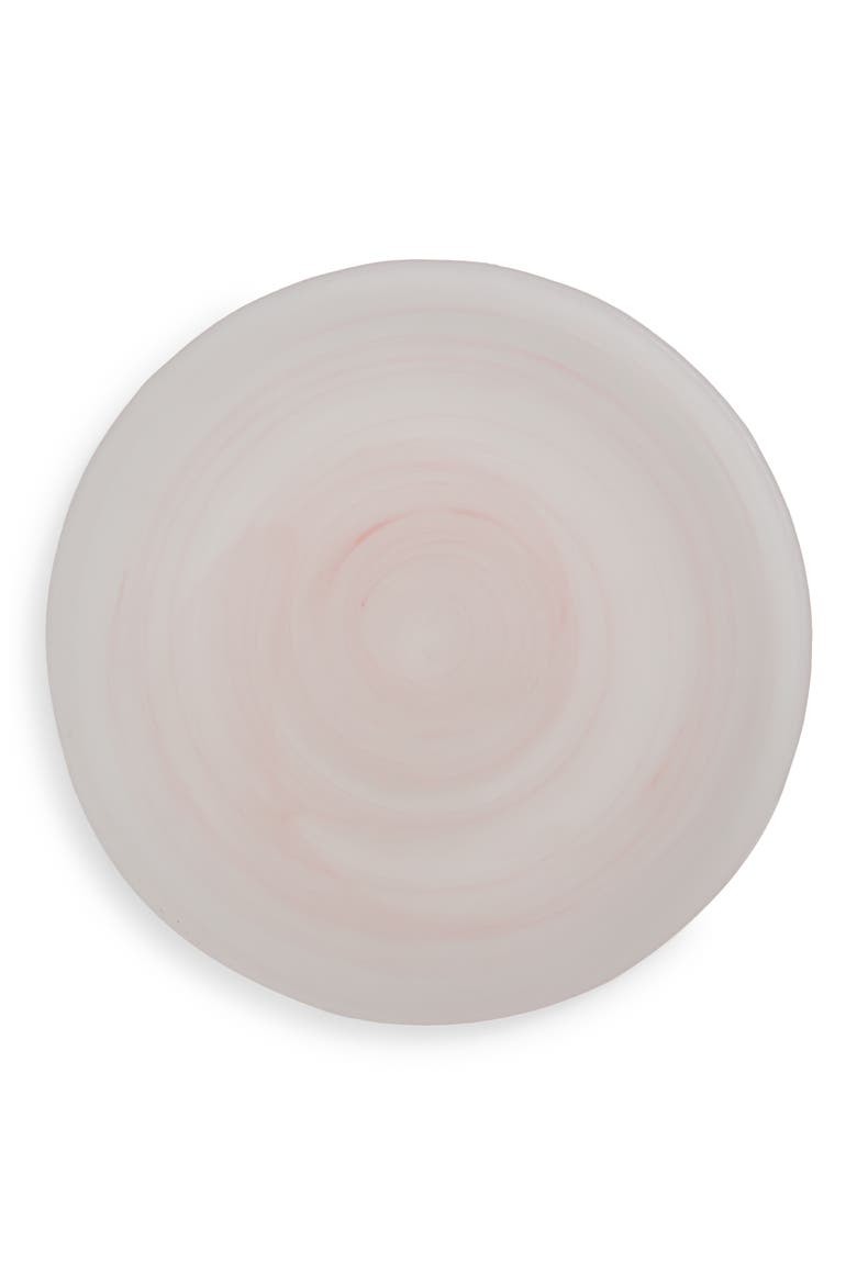 La Jolla Set of 4 Glass Salad/Dessert Plates, Main, color, PINK