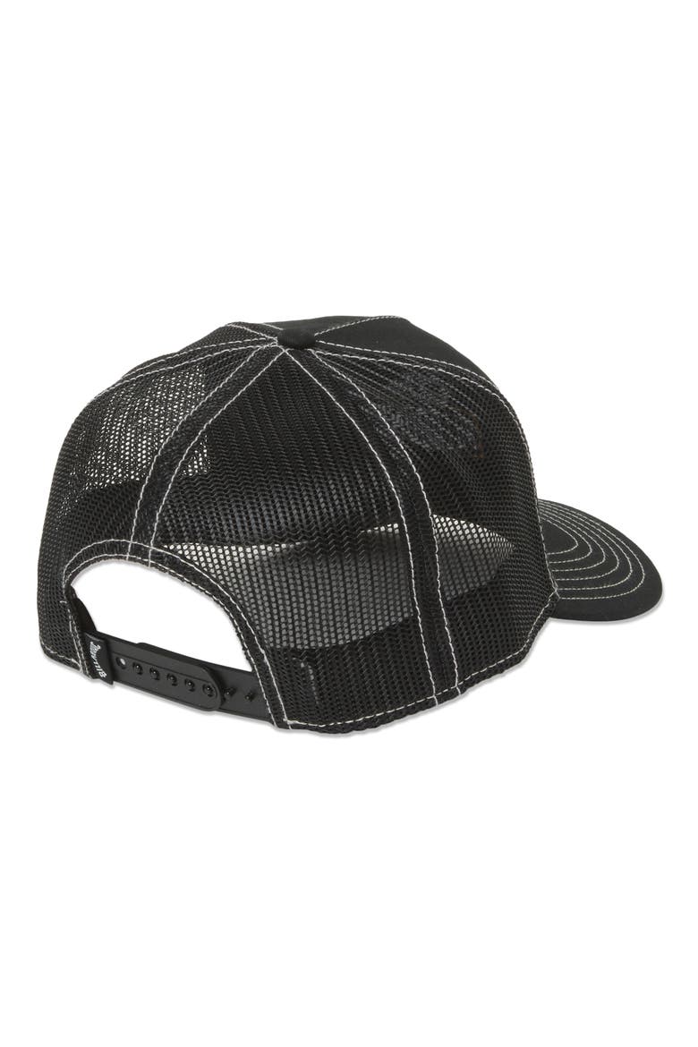 Peaked Trucker Hat, Alternate, color, BLACK