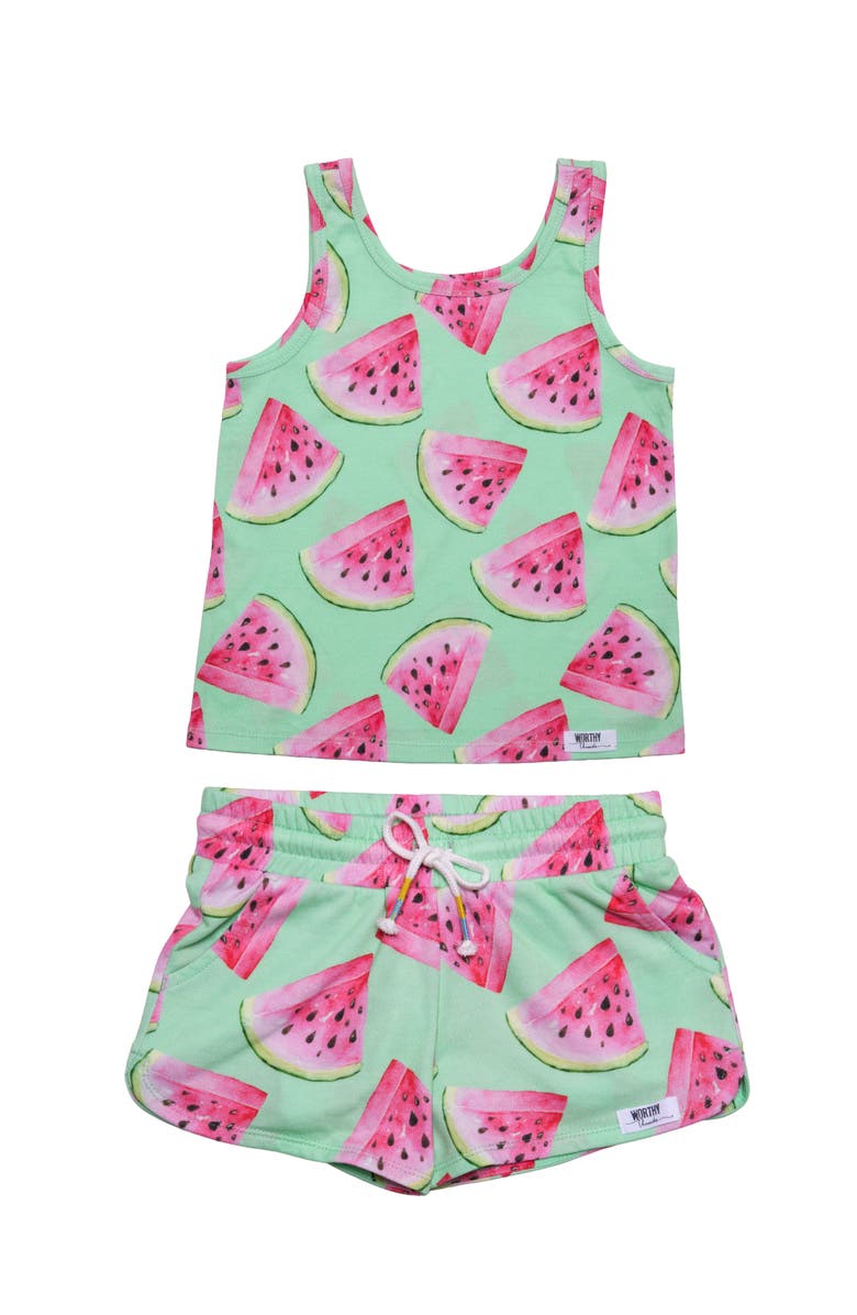 WORTHY THREADS Girls Tank Sets, Main, color, Watermelons