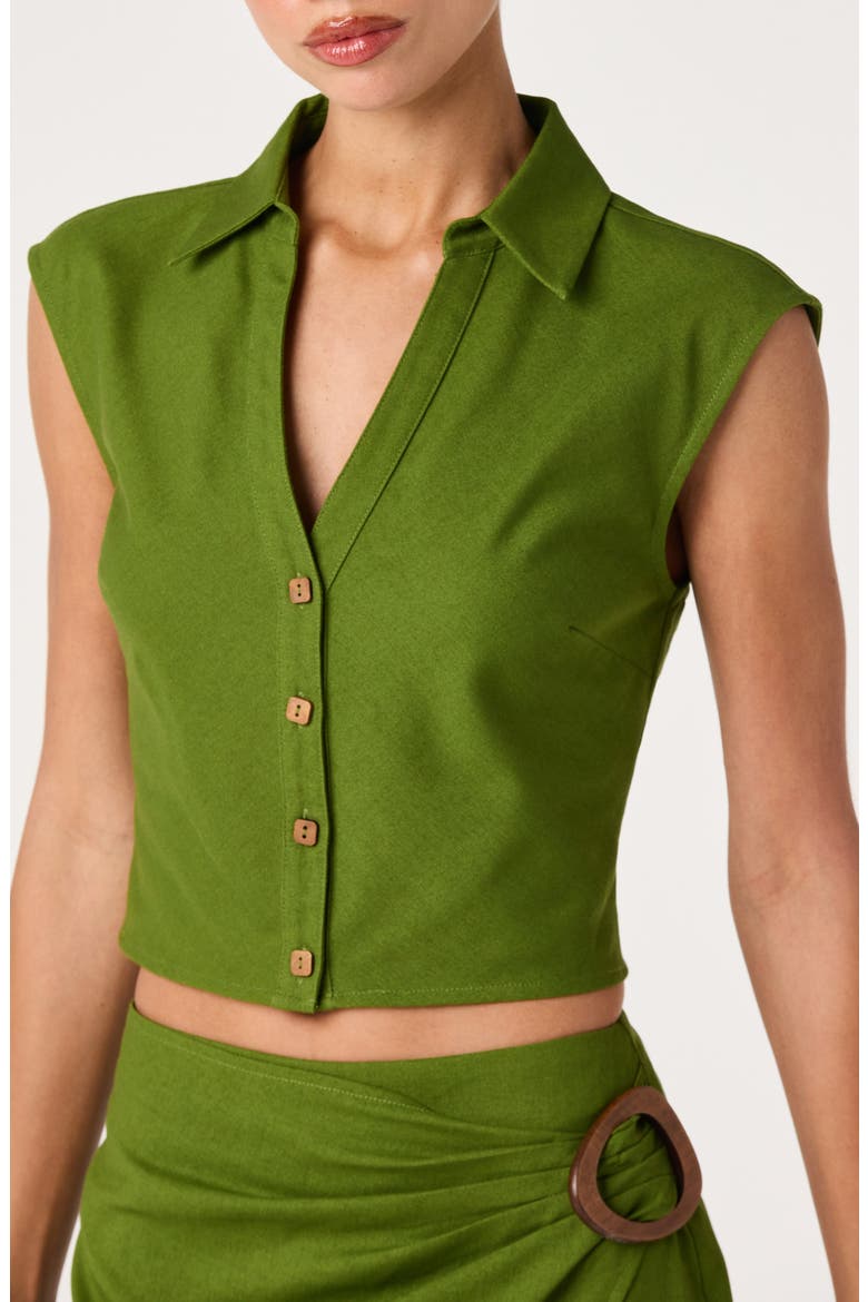 Onyx Buttoned Top, Alternate, color, GREEN
