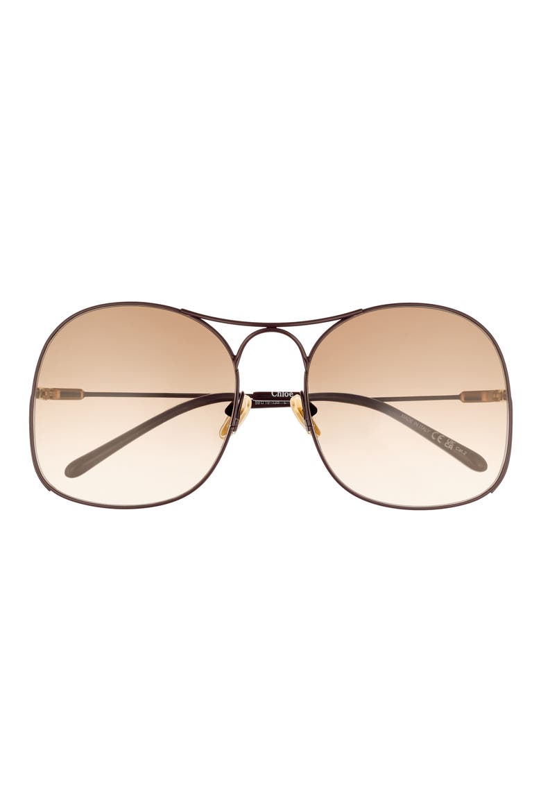 59mm Oversize Sunglasses, Main, color, BURGUNDY BURGUNDY BROWN