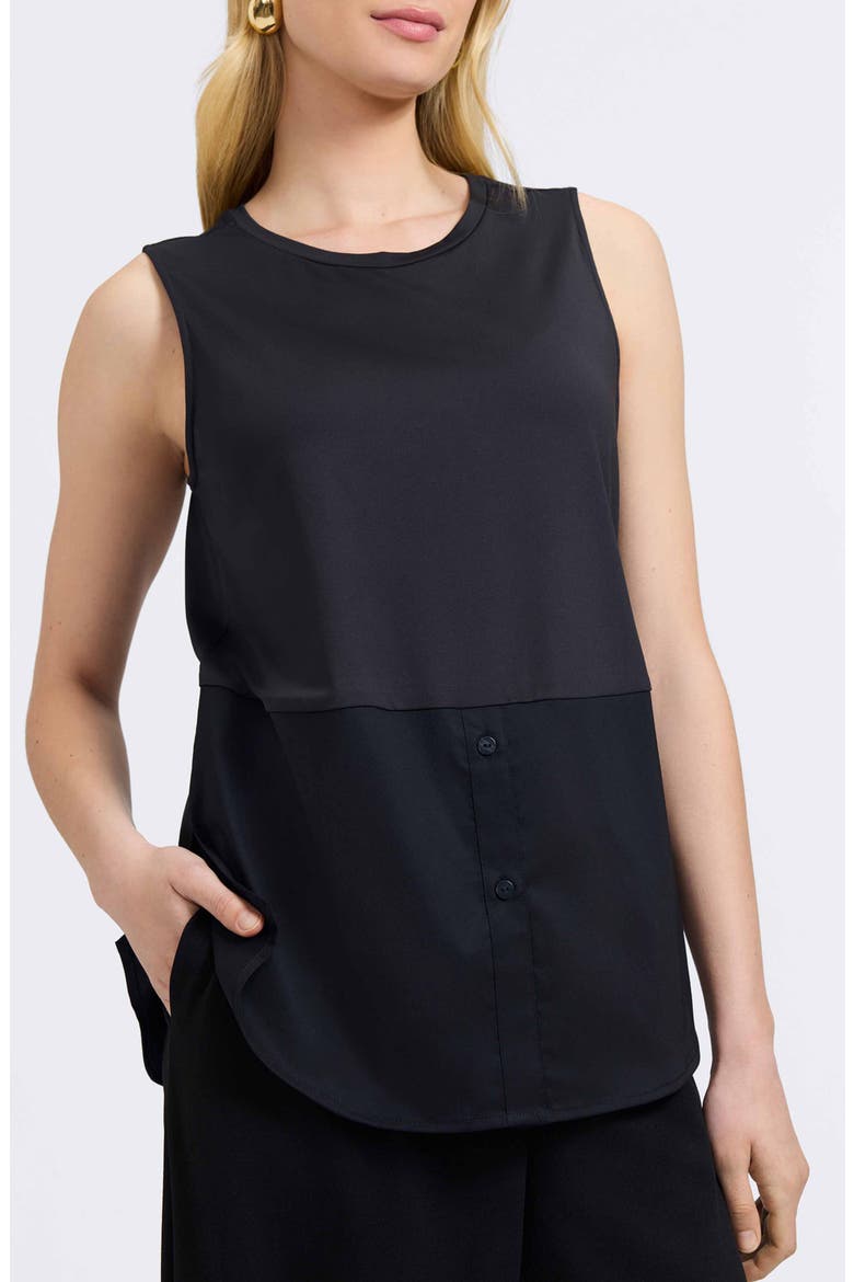 Jessie Layer Sleeveless Top, Alternate, color, BLACK
