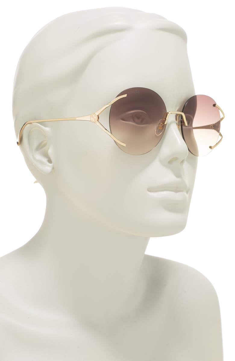 Gucci 57mm Round Sunglasses, Alternate, color,