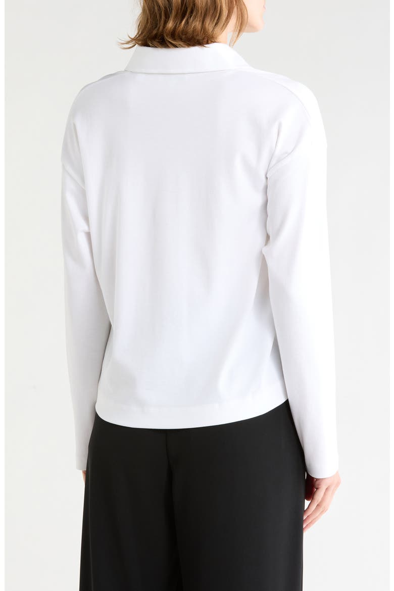 Easy Long Sleeve Polo, Alternate, color, OPTIC WHITE