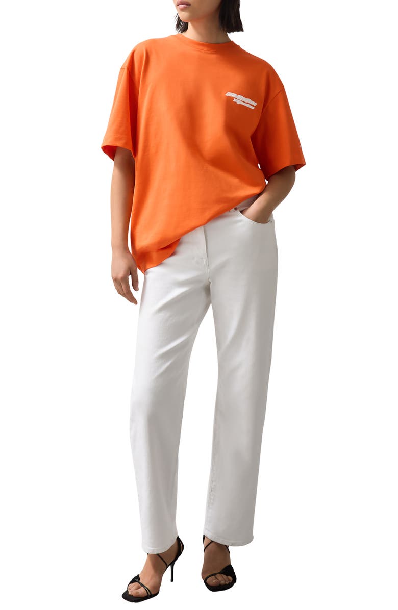 Reiss x McLaren Nakata Logo Embellished T-Shirt, Alternate, color, Papaya Orange