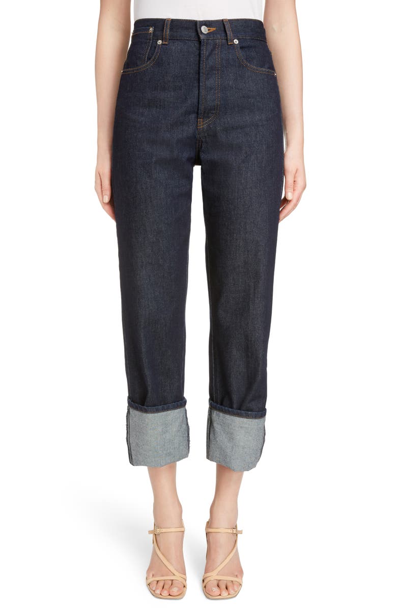 Dries Van Noten Cuffed Boyfriend Jeans, Main, color, 