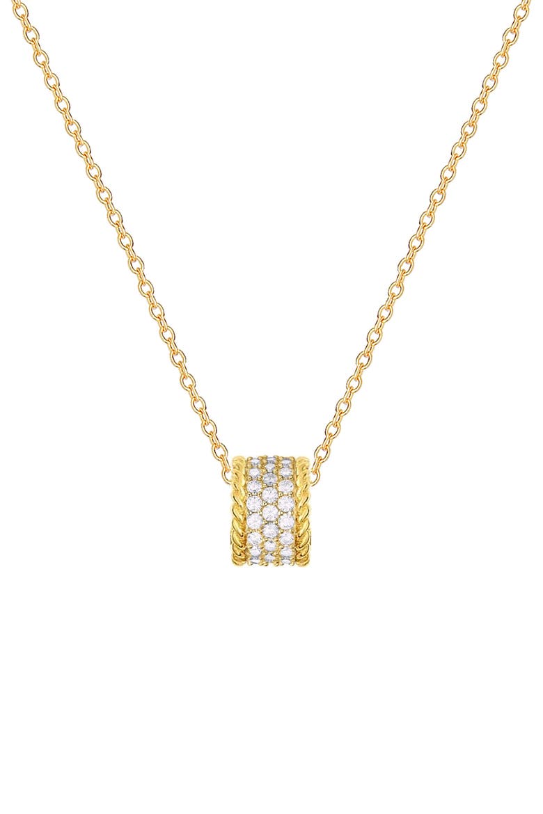 Pavé Round Rondelle Pendant Necklace, Main, color, GOLD